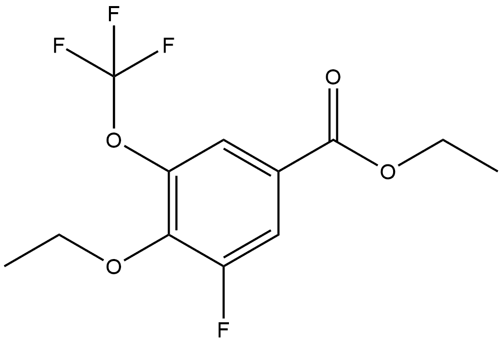 Ethyl 4-ethoxy-3-fluoro-5-(trifluoromethoxy)benzoate 结构式