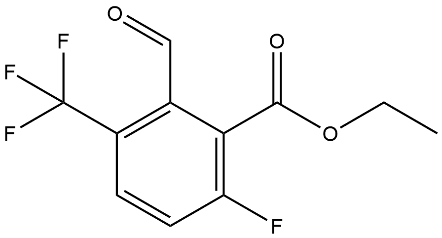 Ethyl 6-fluoro-2-formyl-3-(trifluoromethyl)benzoate 结构式