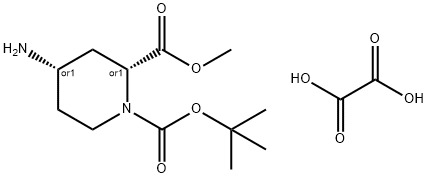 1,2-Piperidinedicarboxylic acid, 4-amino-, 1-(1,1-dimethylethyl) 2-methyl ester, ethanedioate (1:1), (2R,4S)-rel- 结构式