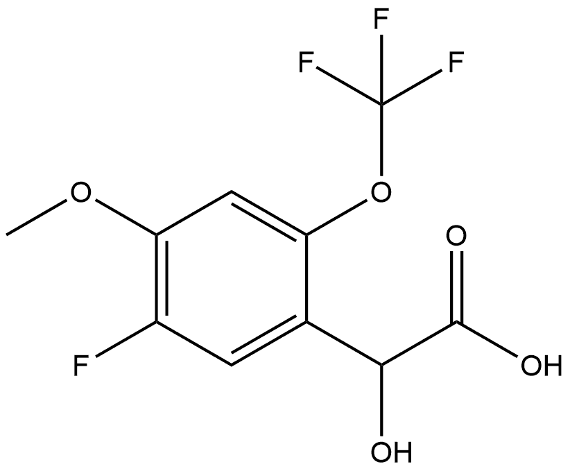 5-Fluoro-α-hydroxy-4-methoxy-2-(trifluoromethoxy)benzeneacetic acid 结构式