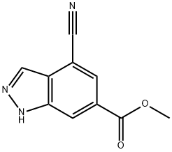 1H-Indazole-6-carboxylic acid, 4-cyano-, methyl ester 结构式