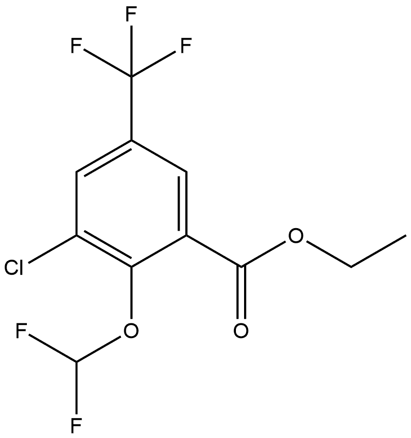 Ethyl 3-chloro-2-(difluoromethoxy)-5-(trifluoromethyl)benzoate 结构式