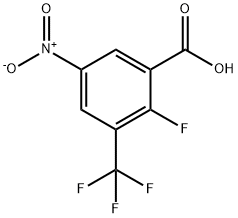 2-氟-5-硝基-3-(三氟甲基)苯甲酸 结构式