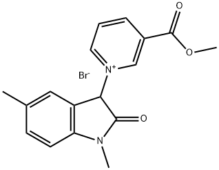 Pyridinium, 1-(2,3-dihydro-1,5-dimethyl-2-oxo-1H-indol-3-yl)-3-(methoxycarbonyl)-, bromide (1:1) 结构式