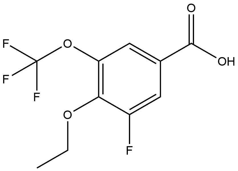 4-Ethoxy-3-fluoro-5-(trifluoromethoxy)benzoic acid 结构式