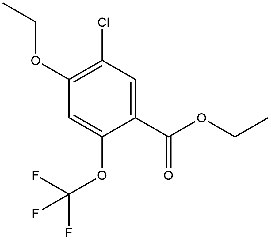 Ethyl 5-chloro-4-ethoxy-2-(trifluoromethoxy)benzoate 结构式