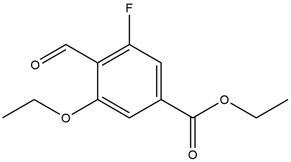 Ethyl 3-ethoxy-5-fluoro-4-formylbenzoate 结构式