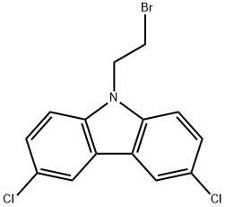 9-(2-溴乙基)-3,6-二氯-9H-咔唑 结构式