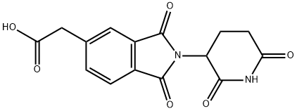 2-(2,6-二氧代-3-哌啶基)-2,3-二氢-1,3-二氧代-1H-异吲哚-5-乙酸 结构式