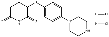 3-(4-(哌嗪-1-基)苯氧基)哌啶-2,6-二酮二盐酸盐 结构式