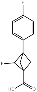 2-氟-3-(4-氟苯基)双环[1.1.1]戊烷-1-羧酸 结构式