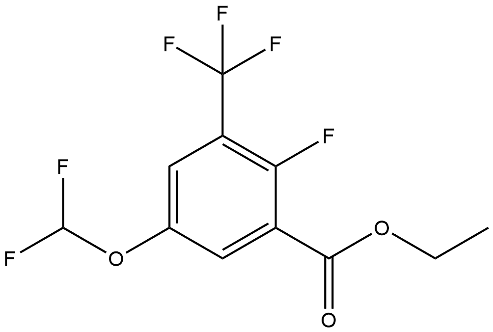 Ethyl 5-(difluoromethoxy)-2-fluoro-3-(trifluoromethyl)benzoate 结构式