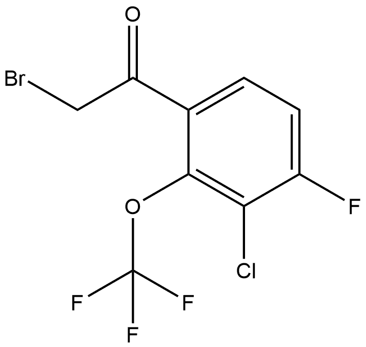 2-Bromo-1-[3-chloro-4-fluoro-2-(trifluoromethoxy)phenyl]ethanone 结构式