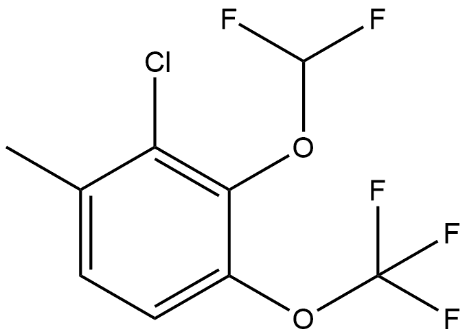 2-Chloro-3-(difluoromethoxy)-1-methyl-4-(trifluoromethoxy)benzene 结构式