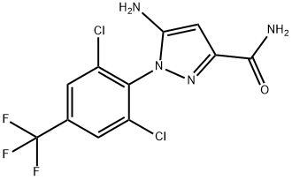 1-(2,6-Dichloro-4-trifluoromethylphenyl)-3-carboxamido-5-aminopyrazole 结构式