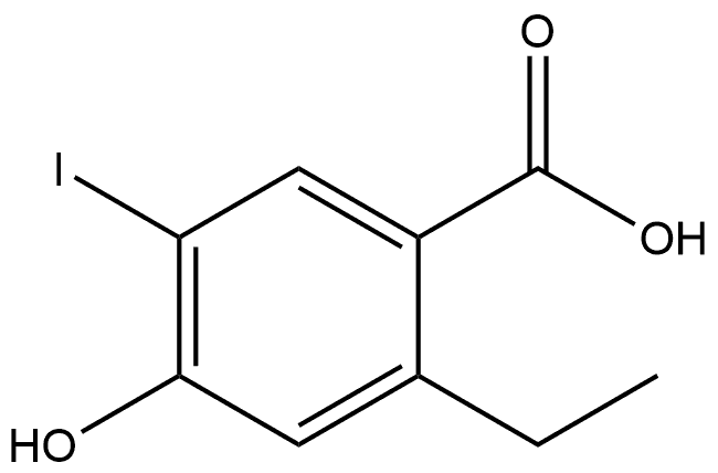 2-Ethyl-4-hydroxy-5-iodobenzoic acid 结构式