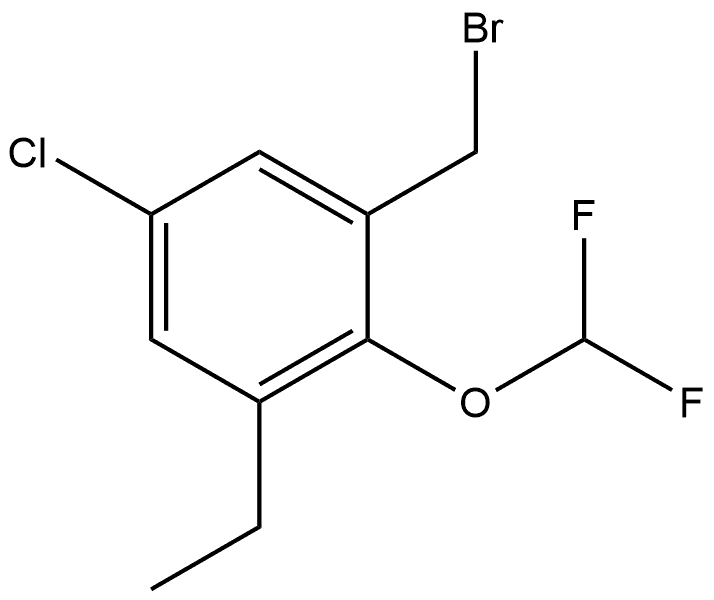 1-(Bromomethyl)-5-chloro-2-(difluoromethoxy)-3-ethylbenzene 结构式
