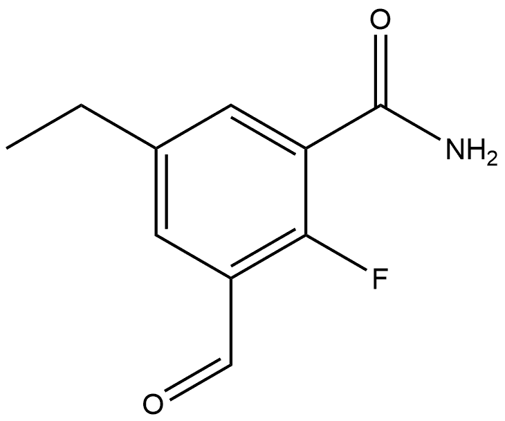 5-ethyl-2-fluoro-3-formylbenzamide 结构式