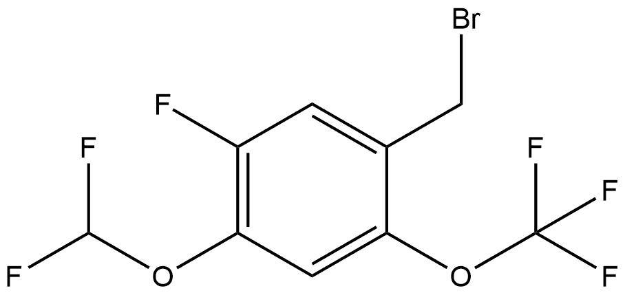 1-(Bromomethyl)-4-(difluoromethoxy)-5-fluoro-2-(trifluoromethoxy)benzene 结构式