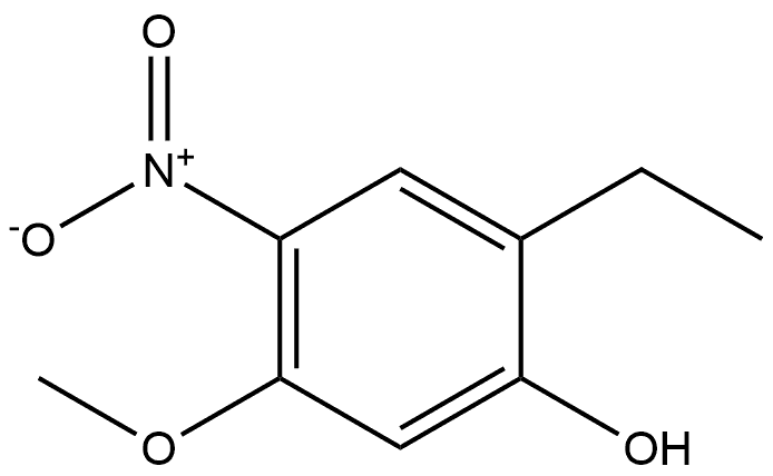 2-乙基-5-甲氧基-4-硝基苯酚 结构式