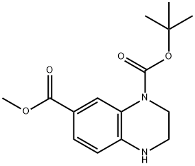 4-BOC-1,2,3,4-四氢喹喔啉-6-甲酸甲酯 结构式