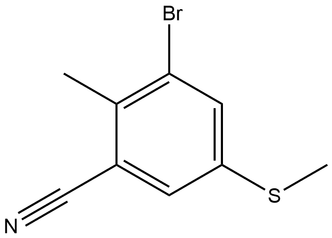 3-Bromo-2-methyl-5-(methylthio)benzonitrile 结构式
