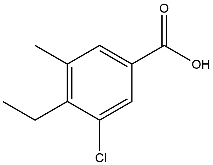 3-Chloro-4-ethyl-5-methylbenzoic acid 结构式