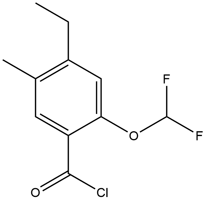 2-(Difluoromethoxy)-4-ethyl-5-methylbenzoyl chloride 结构式