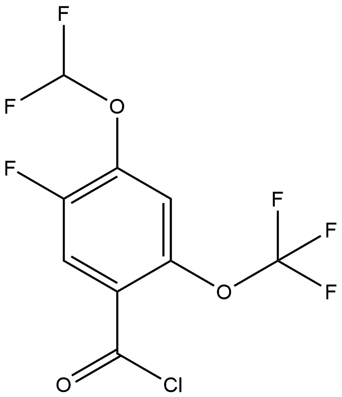 4-(Difluoromethoxy)-5-fluoro-2-(trifluoromethoxy)benzoyl chloride 结构式