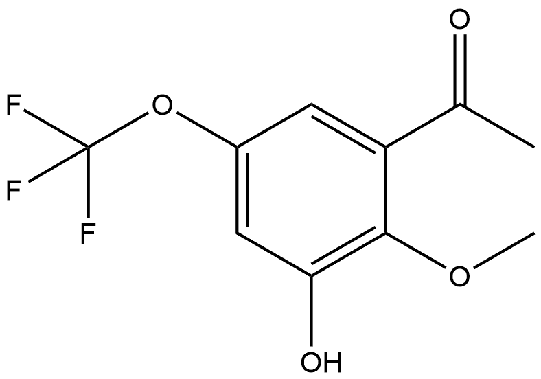 1-[3-Hydroxy-2-methoxy-5-(trifluoromethoxy)phenyl]ethanone 结构式