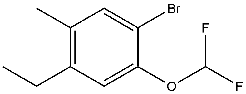 1-Bromo-2-(difluoromethoxy)-4-ethyl-5-methylbenzene 结构式