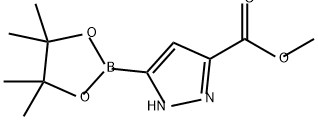 1H-Pyrazole-3-carboxylic acid, 5-(4,4,5,5-tetramethyl-1,3,2-dioxaborolan-2-yl)-, methyl ester 结构式
