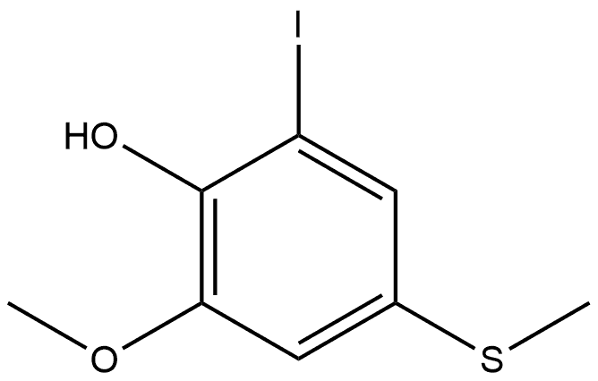 2-Iodo-6-methoxy-4-(methylthio)phenol 结构式