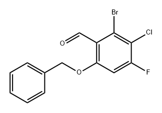 6-(苄氧基)-2-溴-3-氯-4-氟苯甲醛 结构式