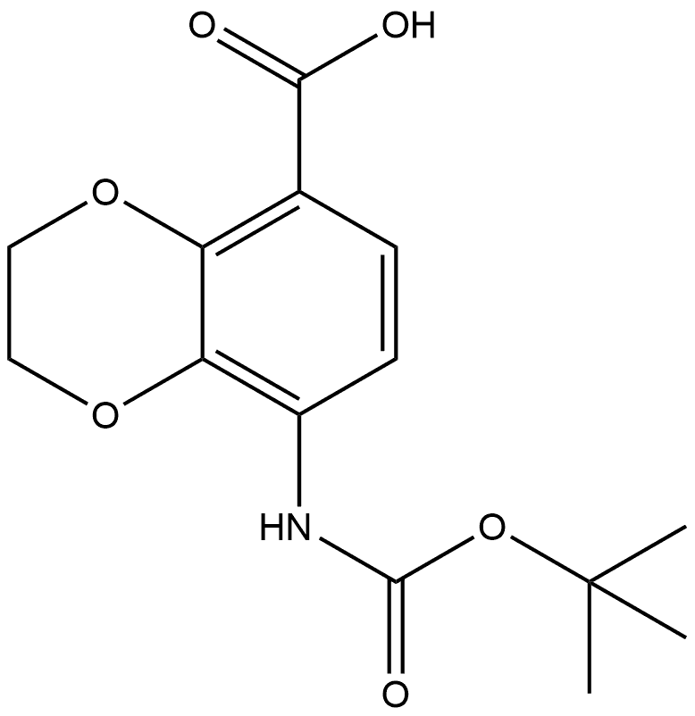 5-(tert-butoxycarbonylamino)-2,3-dihydro-1,4-benzodioxine-8-carboxylic acid 结构式