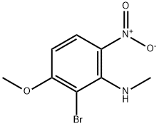 2-溴-3-甲氧基-N-甲基-6-硝基苯胺 结构式