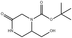 2-(羟甲基)-5-氧代哌嗪-1-羧酸叔丁酯 结构式