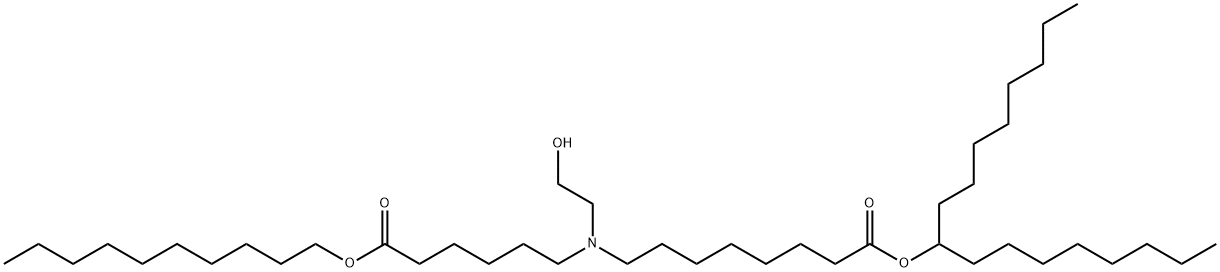 Octanoic acid, 8-[[6-(decyloxy)-6-oxohexyl](2-hydroxyethyl)amino]-, 1-octylnonyl ester 结构式