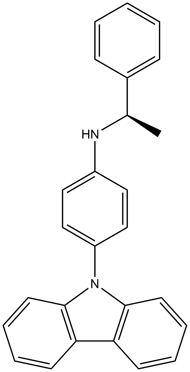 (αR)-N-[4-(9H-Carbazol-9-yl)phenyl]-α-methylbenzenemethanamine 结构式