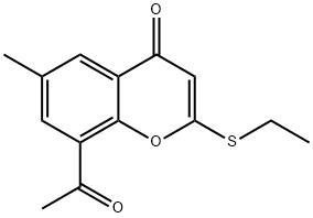 8-ACETYL-2-(ETHYLTHIO)-6-METHYL-4H-CHROMEN-4-ONE 结构式