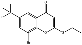 8-bromo-2-ethylsulfanyl-6-(trifluoromethyl)chromen-4-one 结构式