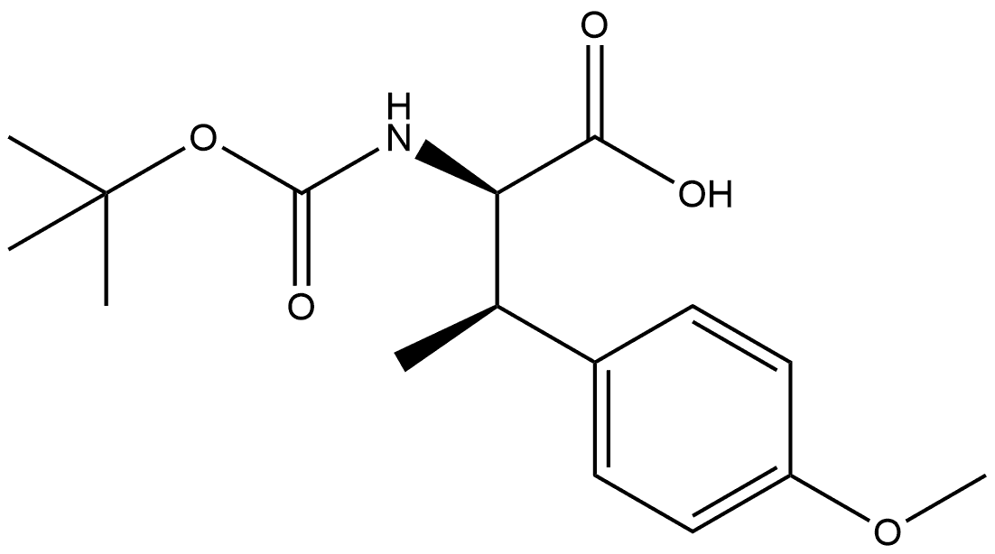(2R,3R)-2-tert-Butoxycarbonylamino-3-(4-methoxy-phenyl)-butyric acid 结构式