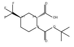 1,2-Piperidinedicarboxylic acid, 4-(trifluoromethyl)-, 1-(1,1-dimethylethyl) ester, (2R,4R)-rel- 结构式