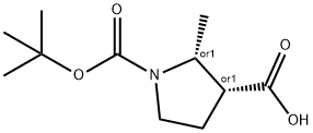 顺式-1-(叔丁氧基羰基)-2-甲基吡咯烷-3-羧酸 结构式