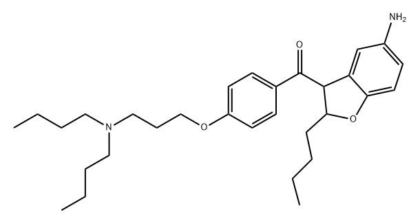 Methanone, (5-amino-2-butyl-2,3-dihydro-3-benzofuranyl)[4-[3-(dibutylamino)propoxy]phenyl]- 结构式