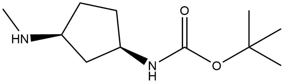 REL-1,1-DIMETHYLETHYL N-[(1R,3S)-3-(METHYLAMINO)CYCLOPENTYL]CARBAMATE 结构式