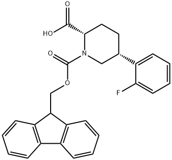 1,2-Piperidinedicarboxylic acid, 5-(2-fluorophenyl)-, 1-(9H-fluoren-9-ylmethyl) ester, (2S,5R)- 结构式