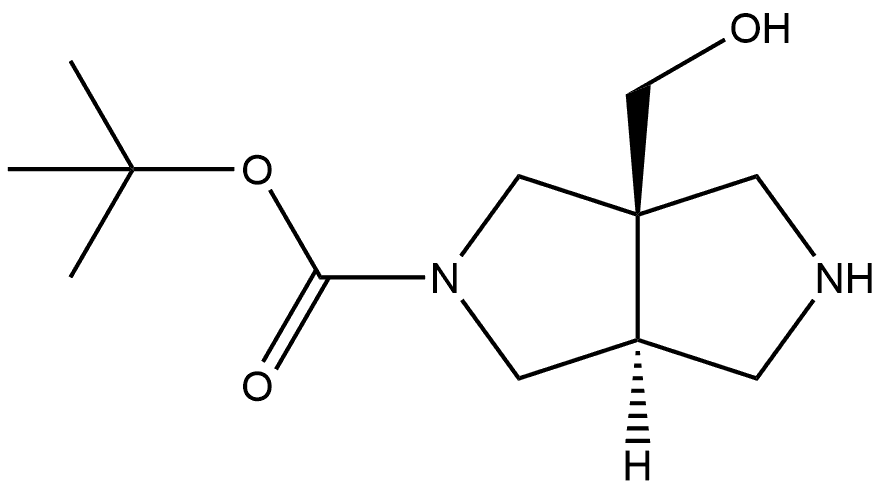 tert-butyl (3aS,6aR)-3a-(hydroxymethyl)-octahydropyrrolo[3,4-c]pyrrole-2-carboxylate 结构式