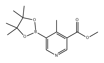 4-甲基-5-(4,4,5,5-四甲基-1,3,2-二氧苯甲酸-2-基)烟酸甲酯 结构式