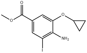 4-氨基-3-环丙氧基-5-碘苯甲酸甲酯 结构式